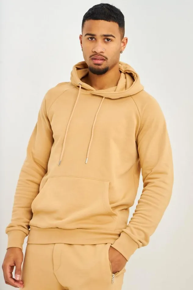 Men Sweat Capuche Basic Camel Camel Brentiny Paris Sweatshirts and Pullovers