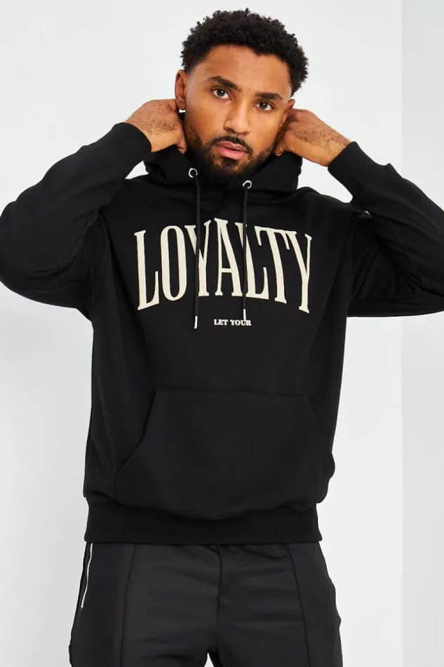 Men Sweat Capuche Noir 034Loyalty034 Black Brentiny Paris Sweatshirts and Pullovers