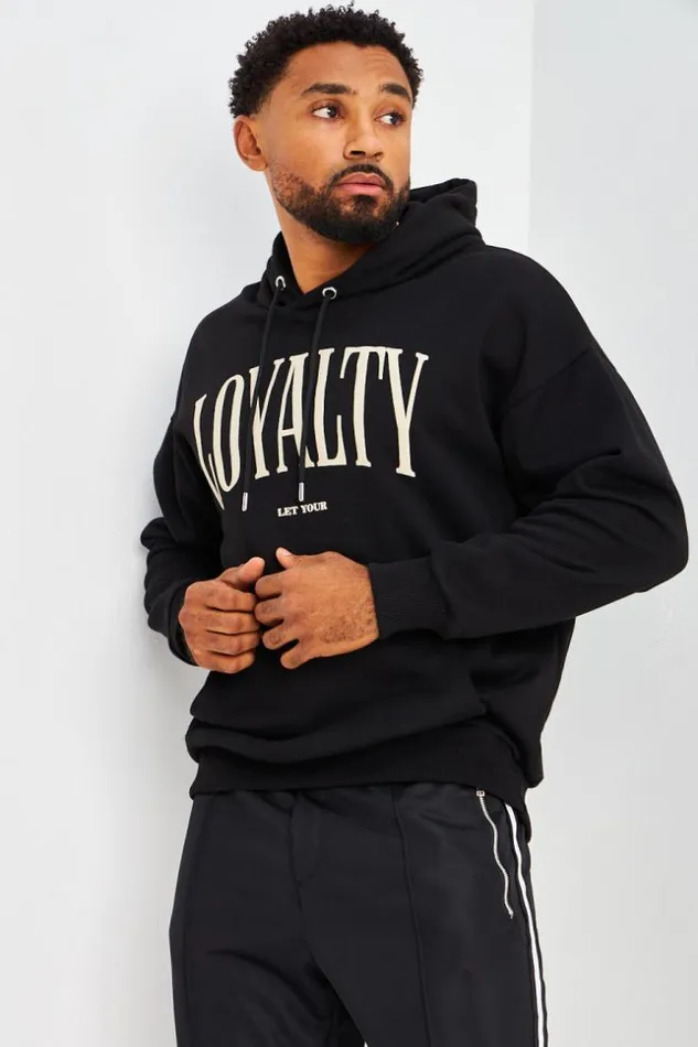 Men Sweat Capuche Noir 034Loyalty034 Black Brentiny Paris Sweatshirts and Pullovers Men Sweat Capuche Noir 034Loyalty034 Black Brentiny Paris Sweatshirts and Pullovers