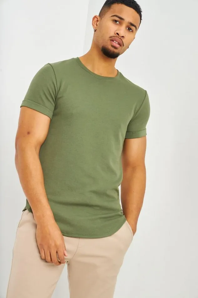 Men TShirt Ctel Kaki Manches Courtes Revers Khaki Brentiny Paris TShirts