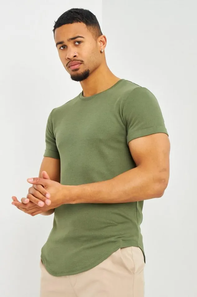 Men TShirt Ctel Kaki Manches Courtes Revers Khaki Brentiny Paris TShirts