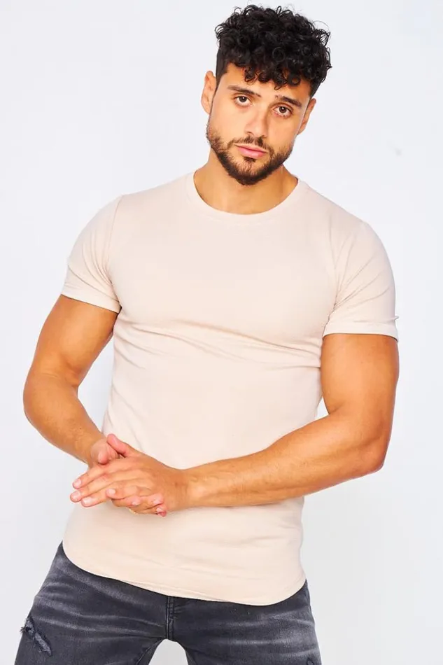 Men TShirt In Plain Beige Beige Brentiny Paris TShirts