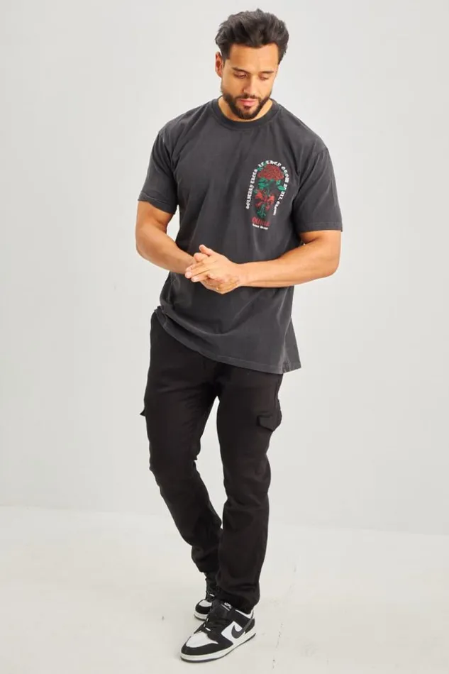 Men TShirt Noir Bouquet De Roses Rouges Black Brentiny Paris TShirts
