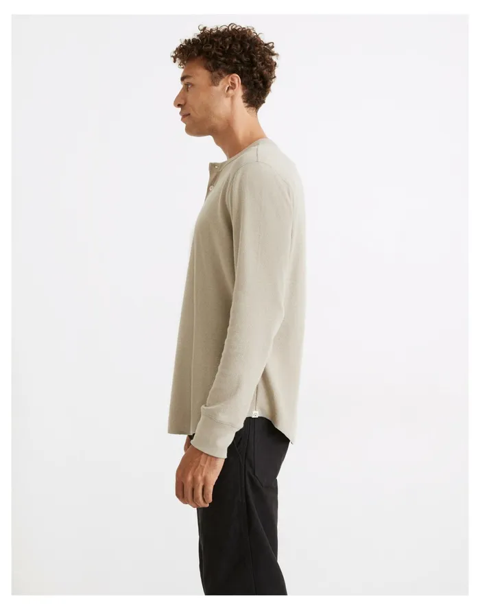 Men Thermal Henley Tee Pale Fatigue Madewell Tees Men Thermal Henley Tee Pale Fatigue Madewell Tees