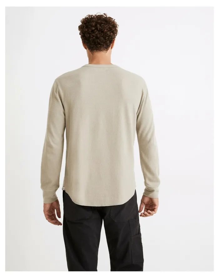 Men Thermal Henley Tee Pale Fatigue Madewell Tees Men Thermal Henley Tee Pale Fatigue Madewell Tees