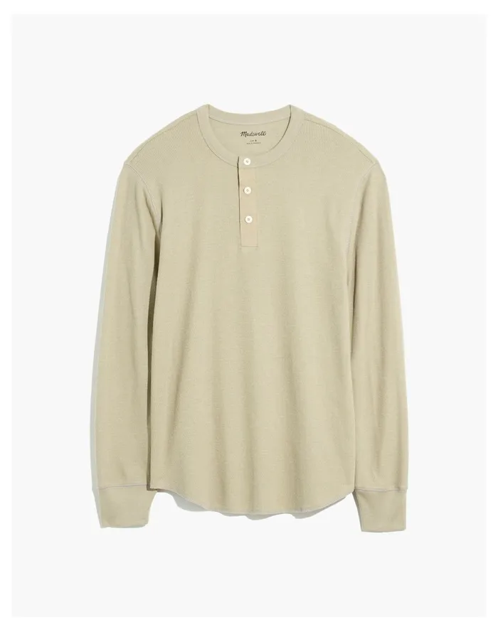 Men Thermal Henley Tee Pale Fatigue Madewell Tees Men Thermal Henley Tee Pale Fatigue Madewell Tees