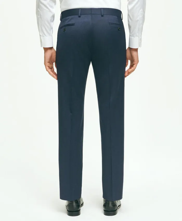 Men Traditional Fit Wool 1818 Dress Pants Blue Brooks Brothers Dress Pants