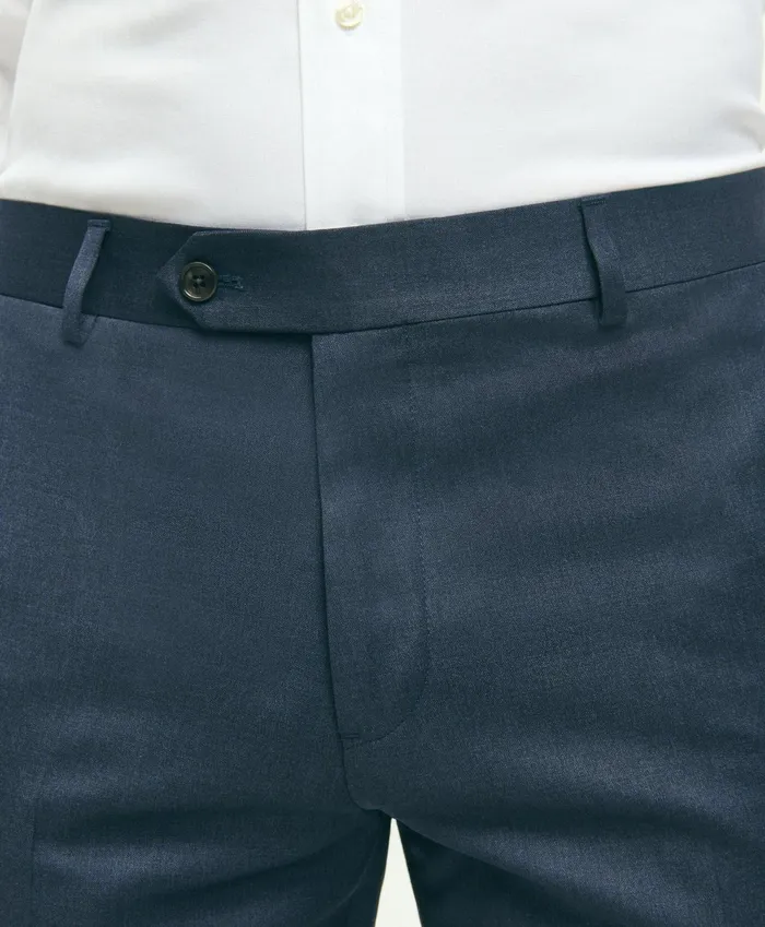 Men Traditional Fit Wool 1818 Dress Pants Blue Brooks Brothers Dress Pants