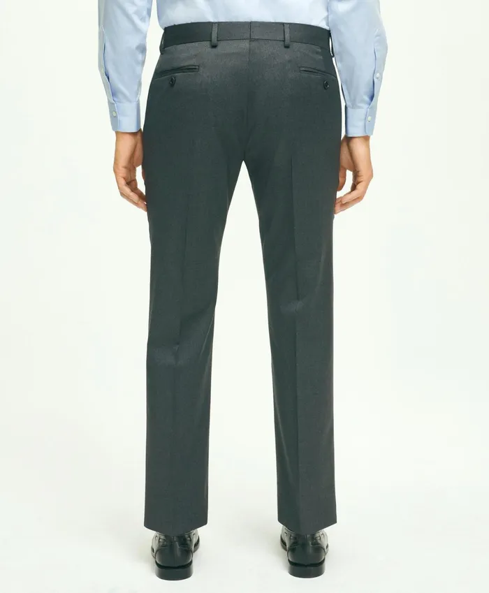 Men Traditional Fit Wool 1818 Dress Pants Grey Brooks Brothers Dress Pants