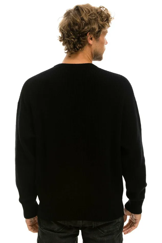 Men VINTAGE CABIN UNISEX CASHMERE SWEATER 8211 BLACK Aviator Nation CrewSweatshirts
