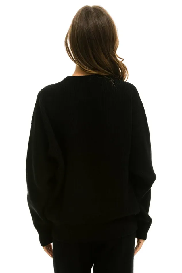 Men VINTAGE CABIN UNISEX CASHMERE SWEATER 8211 BLACK Aviator Nation CrewSweatshirts