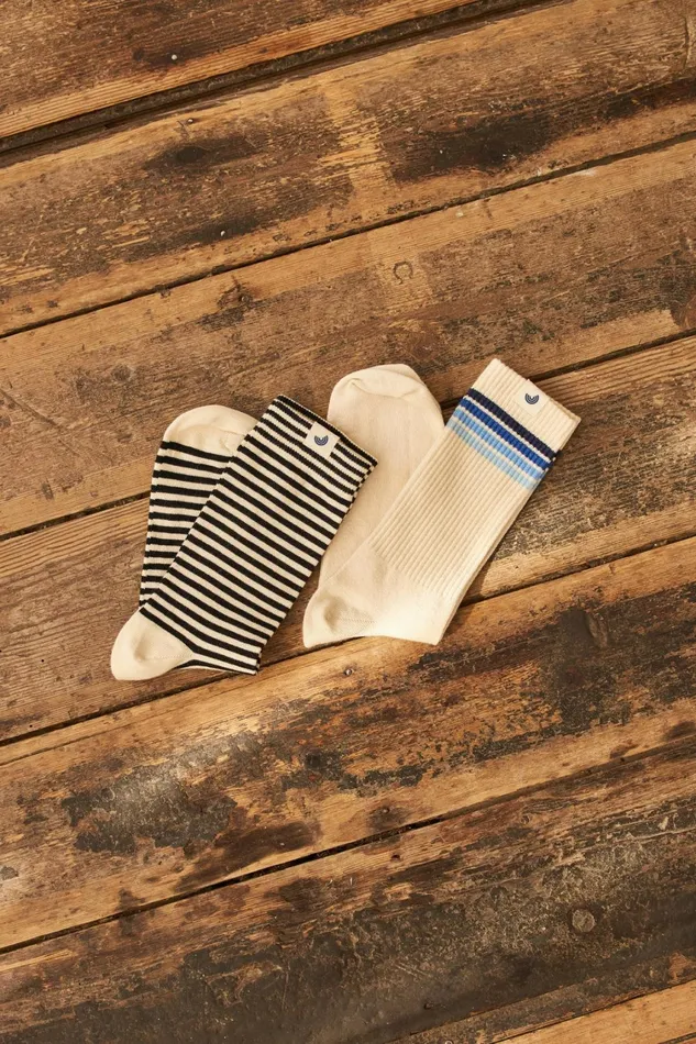 MenWomen Dugort 8211 Blue Stripes TWOTHIRDS Socks