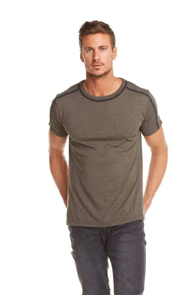 Mens Tops Chaser Brand BLOCKED JERSEY SS TEE W CONTRAST BINDING