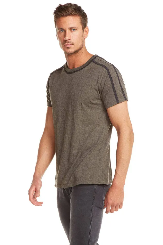 Mens Tops Chaser Brand BLOCKED JERSEY SS TEE W CONTRAST BINDING