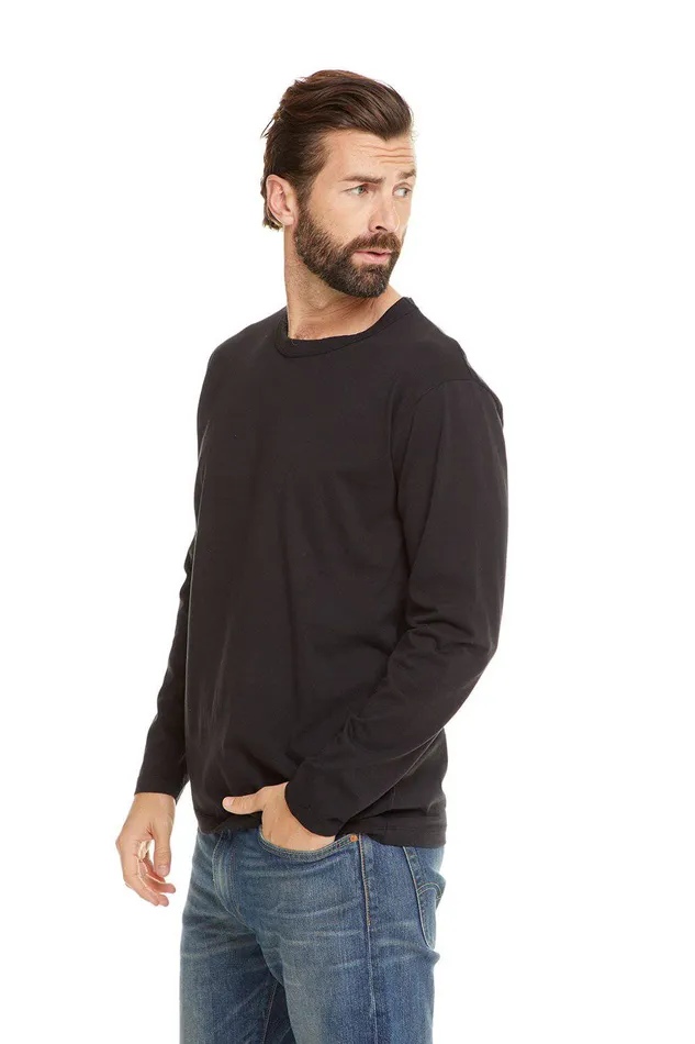 Mens Tops Chaser Brand COTTON JERSEY LS CREW
