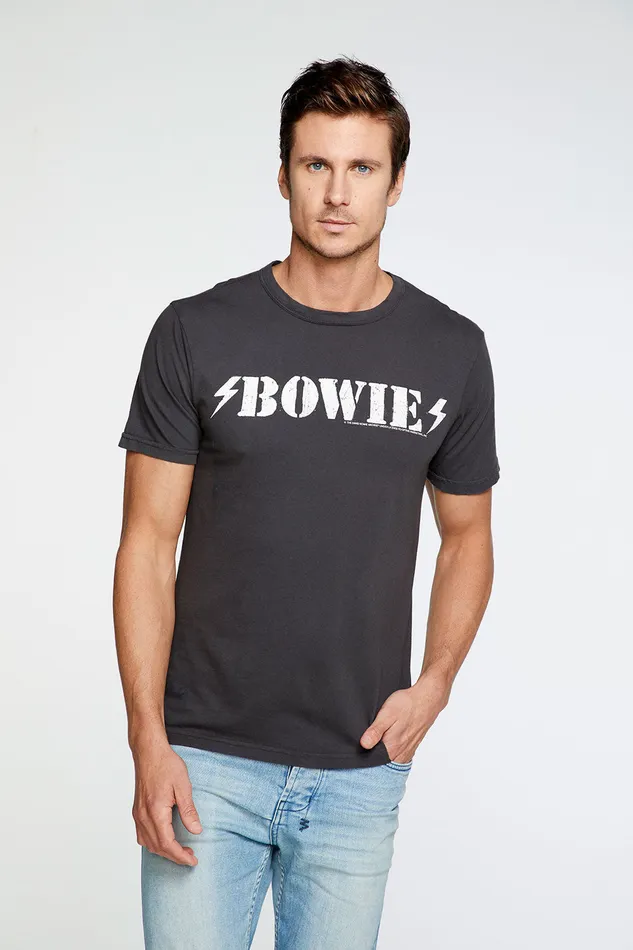 Mens Tops Chaser Brand David Bowie GrafittiCrew Neck Tee