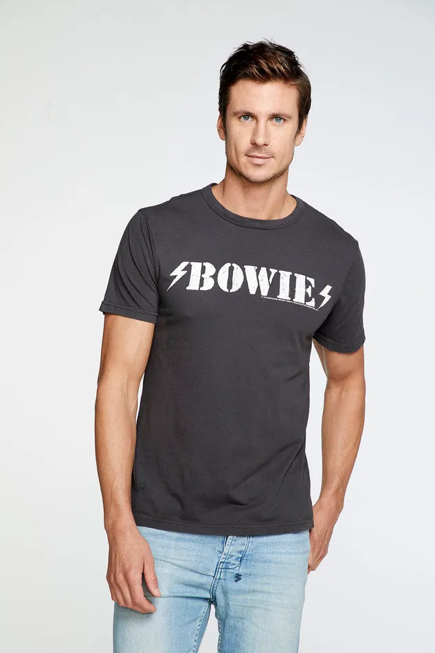 Mens Tops Chaser Brand David Bowie GrafittiCrew Neck Tee
