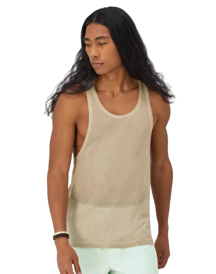 Mesh Tank Top Arctic Cold Beige Men Champion TShirts and Tops
