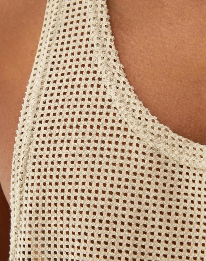 Mesh Tank Top Arctic Cold Beige Men Champion TShirts and Tops