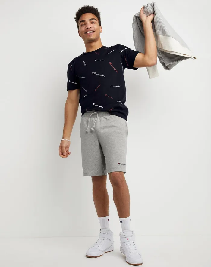 Middleweight Shorts Script Logo 9034 Oxford Grey Men Champion Shorts