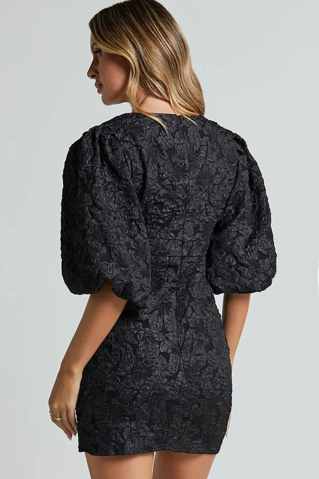 Miley Mini Dress 8211 V Neck Bodycon Dress In Black Women Showpo Dresses