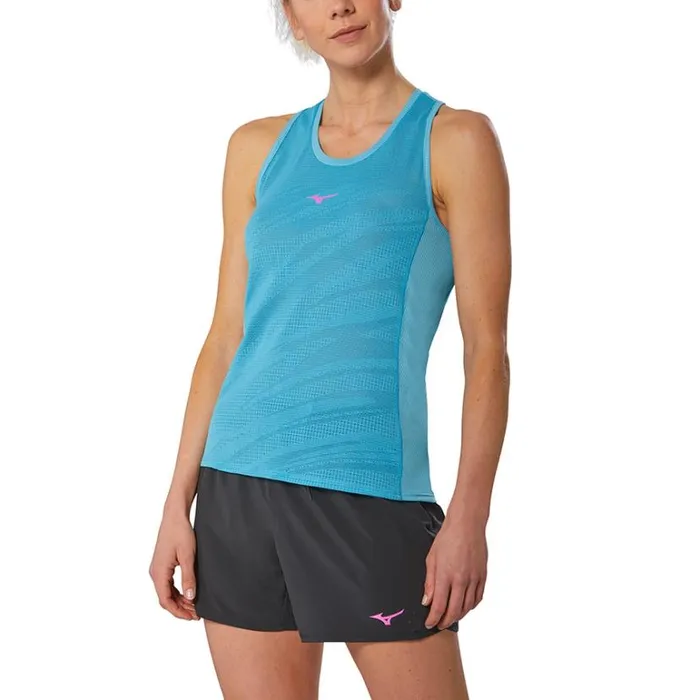 Mizuno Aero Tank Maui Blue Women Tops Mizuno Aero Tank Maui Blue Women Tops