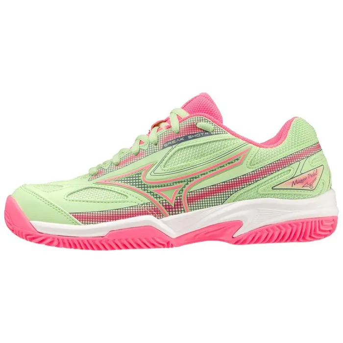 Mizuno BREAK SHOT 4 PADEL Patina Green Highvis Pink White Women Padel