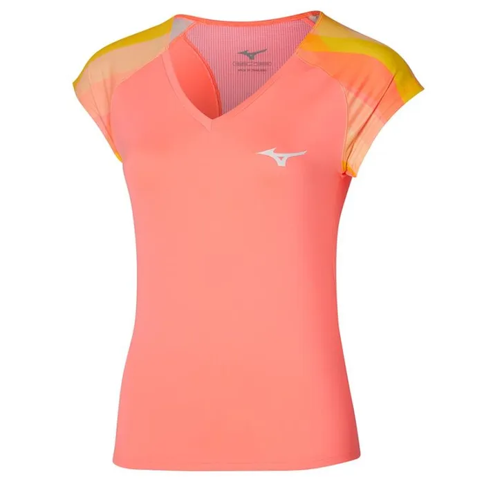Mizuno Release Printed Tee Candy Coral Women Tops