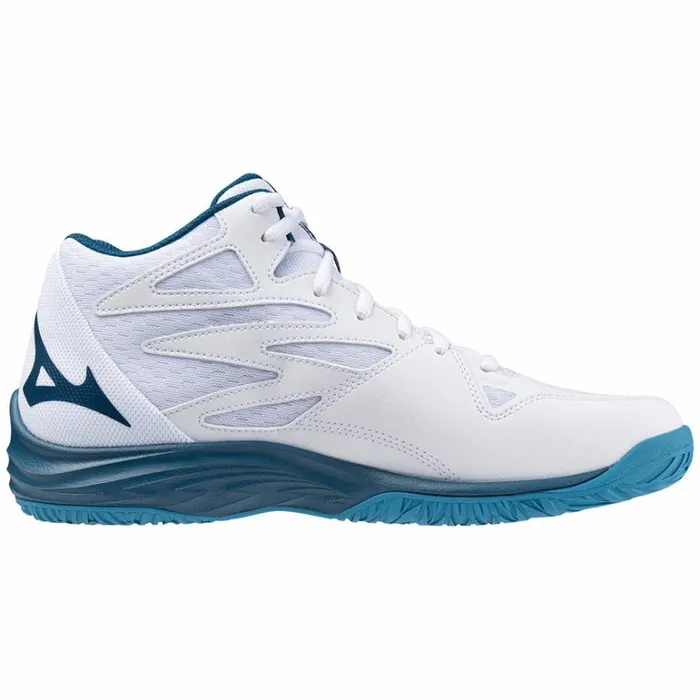 Mizuno THUNDER BLADE Z MID Whitesailor Bluesilver Women Volleyball Mizuno THUNDER BLADE Z MID Whitesailor Bluesilver Women Volleyball