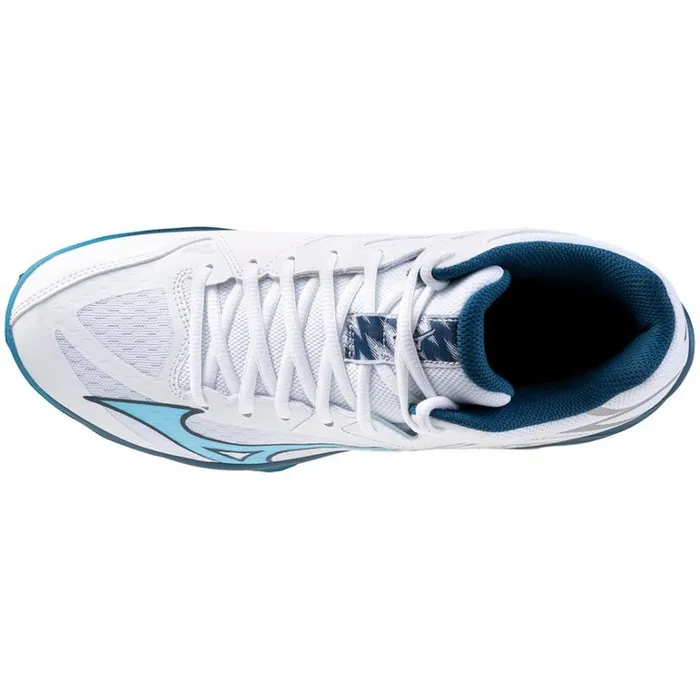 Mizuno THUNDER BLADE Z MID Whitesailor Bluesilver Women Volleyball Mizuno THUNDER BLADE Z MID Whitesailor Bluesilver Women Volleyball