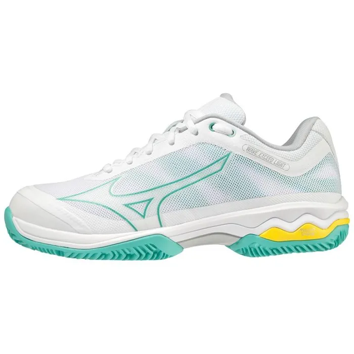Mizuno Wave Exceed Light CC Whiteturquoisehighvis Women Tennis