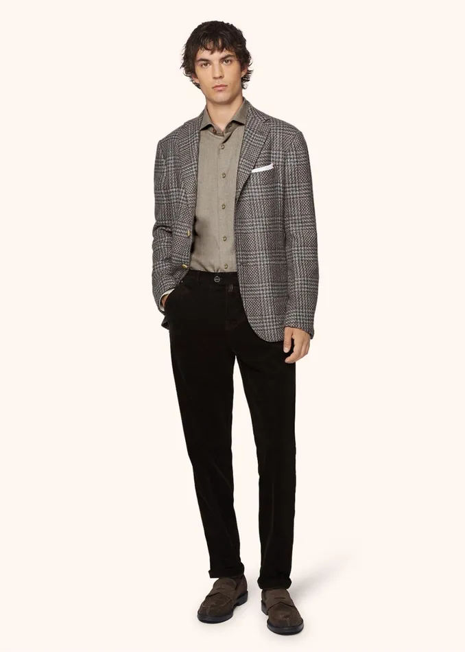MONOCHROME FLANNEL SHIRT Men Kiton Shirts MONOCHROME FLANNEL SHIRT Men Kiton Shirts