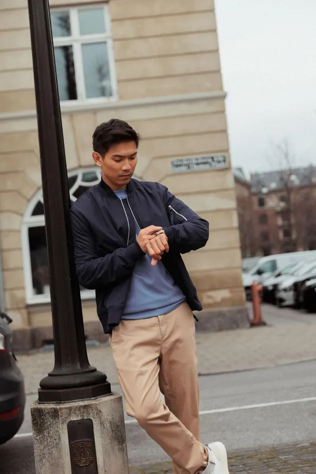 MOS MOSH Jackets Men MMGCain Bomber Jacket Navy MOS MOSH Jackets Men MMGCain Bomber Jacket Navy