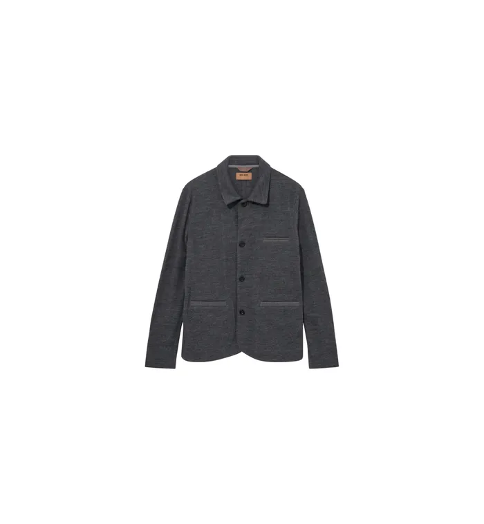 MOS MOSH Jackets Men MMGJenson Knit Jacket Charcoal Melange MOS MOSH Jackets Men MMGJenson Knit Jacket Charcoal Melange