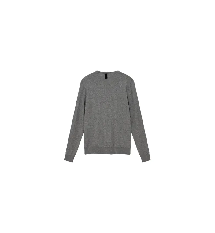 MOS MOSH Knits Men MMGAdam Supima ONeck Knit Grey Melange MOS MOSH Knits Men MMGAdam Supima ONeck Knit Grey Melange
