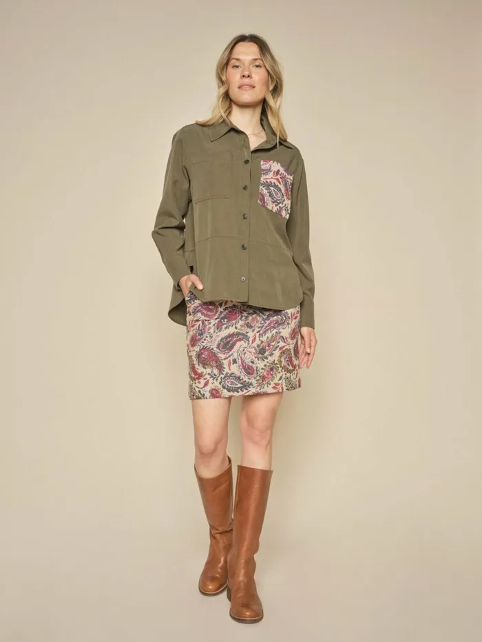 MOS MOSH Shirts Women MMLucini Yari Shirt Forest Night MOS MOSH Shirts Women MMLucini Yari Shirt Forest Night