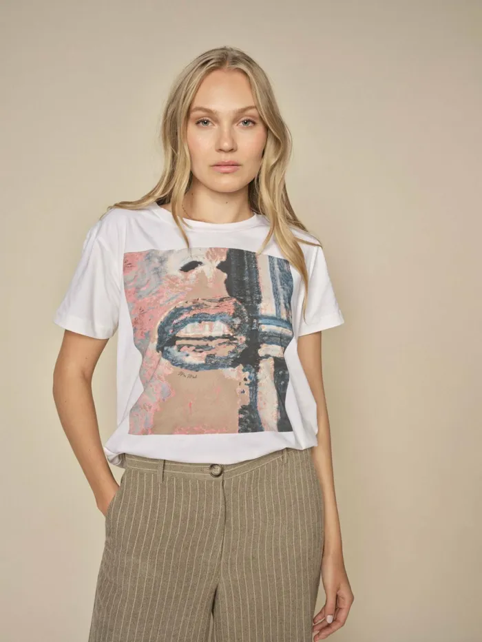 MOS MOSH Tees Women MMKarna OSS Tee Ecru MOS MOSH Tees Women MMKarna OSS Tee Ecru