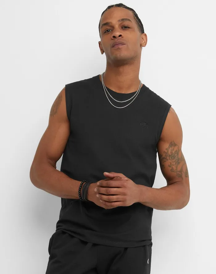 Muscle Tank C Logo Black Men Champion TShirts and Tops