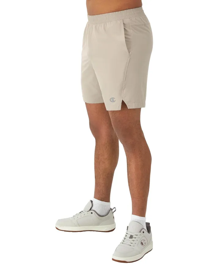 Mvp Athletic Shorts Moisture Wicking C Logo 7034 Arctic Cold Beige Men Champion Shorts