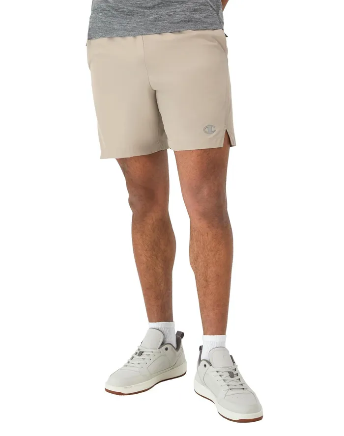 Mvp Athletic Shorts Moisture Wicking C Logo 7034 Arctic Cold Beige Men Champion Shorts