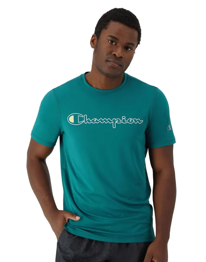 Mvp TShirt Classic Script Mountain Lake Green Men Champion TShirts and Tops