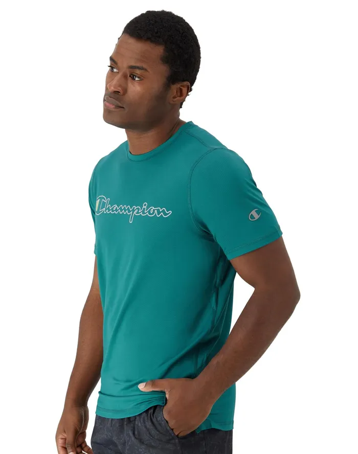 Mvp TShirt Classic Script Mountain Lake Green Men Champion TShirts and Tops