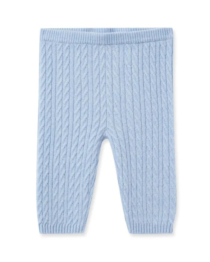 NPeal Baby Children Cable Cashmere Leggings Cornflower Blue