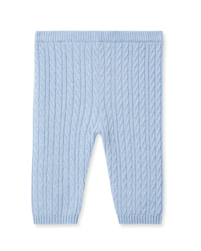 NPeal Baby Children Cable Cashmere Leggings Cornflower Blue