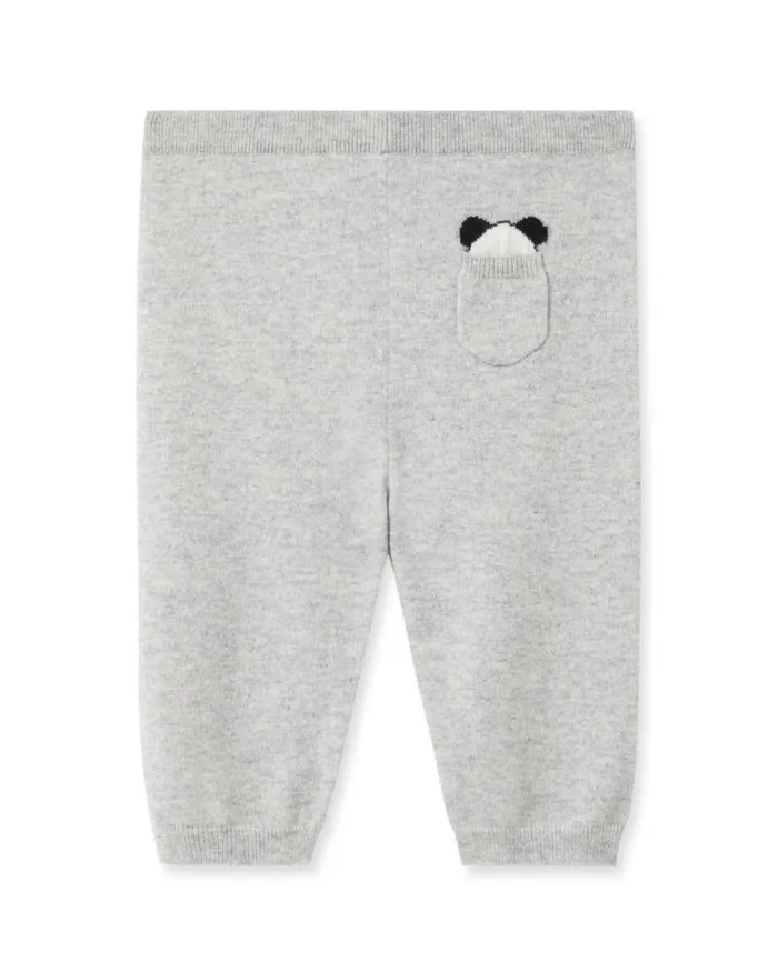 NPeal Baby Children Panda Pocket Cashmere Leggings Fumo Grey
