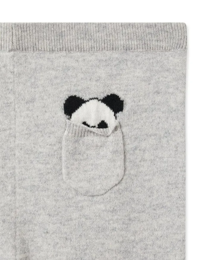NPeal Baby Children Panda Pocket Cashmere Leggings Fumo Grey