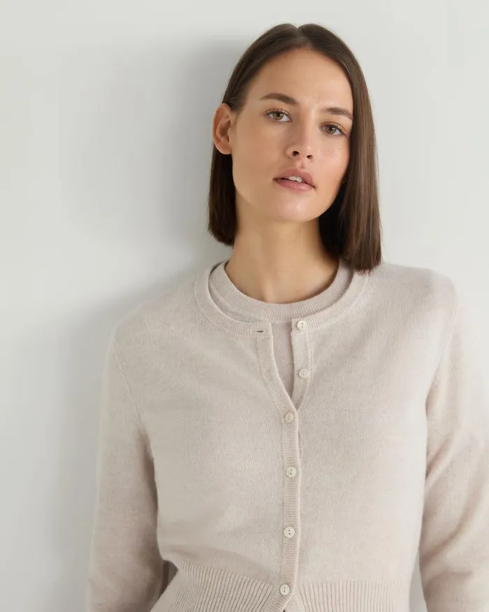 NPeal Cardigans Women Ivy Cropped Cashmere Cardigan Frost White