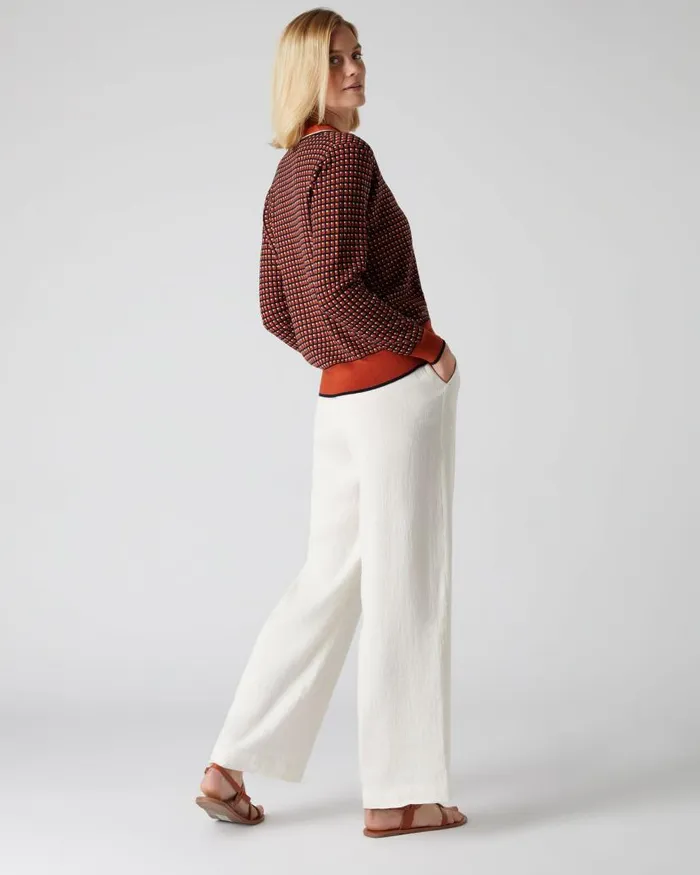 NPeal Cardigans Women Jacquard Knit Cardigan Orange