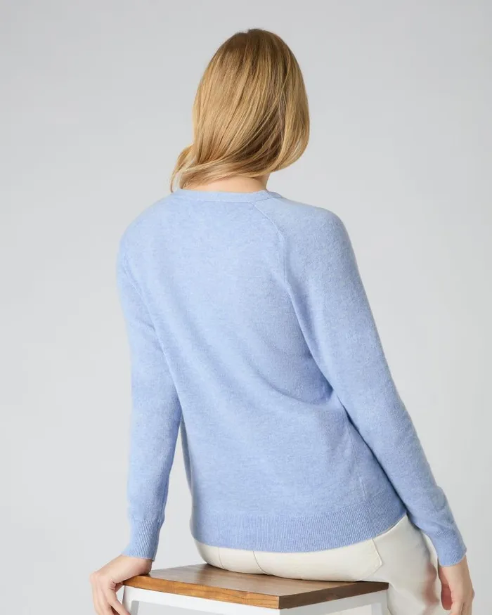 NPeal Cardigans Women Lara V Neck Cashmere Cardigan Cornflower Blue