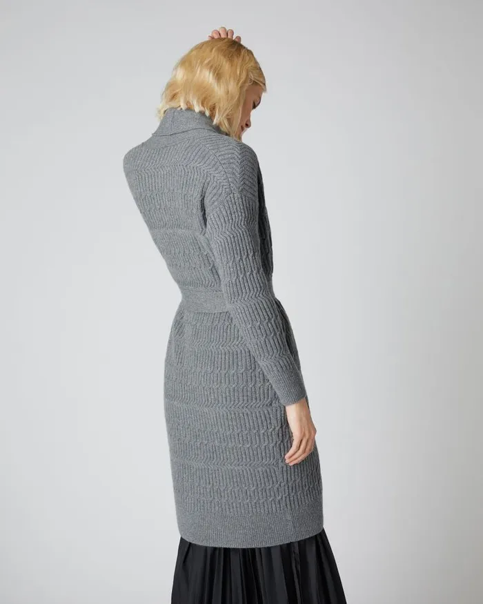 NPeal Cardigans Women Multi Stitch Longline Cashmere Cardigan Elephant Grey